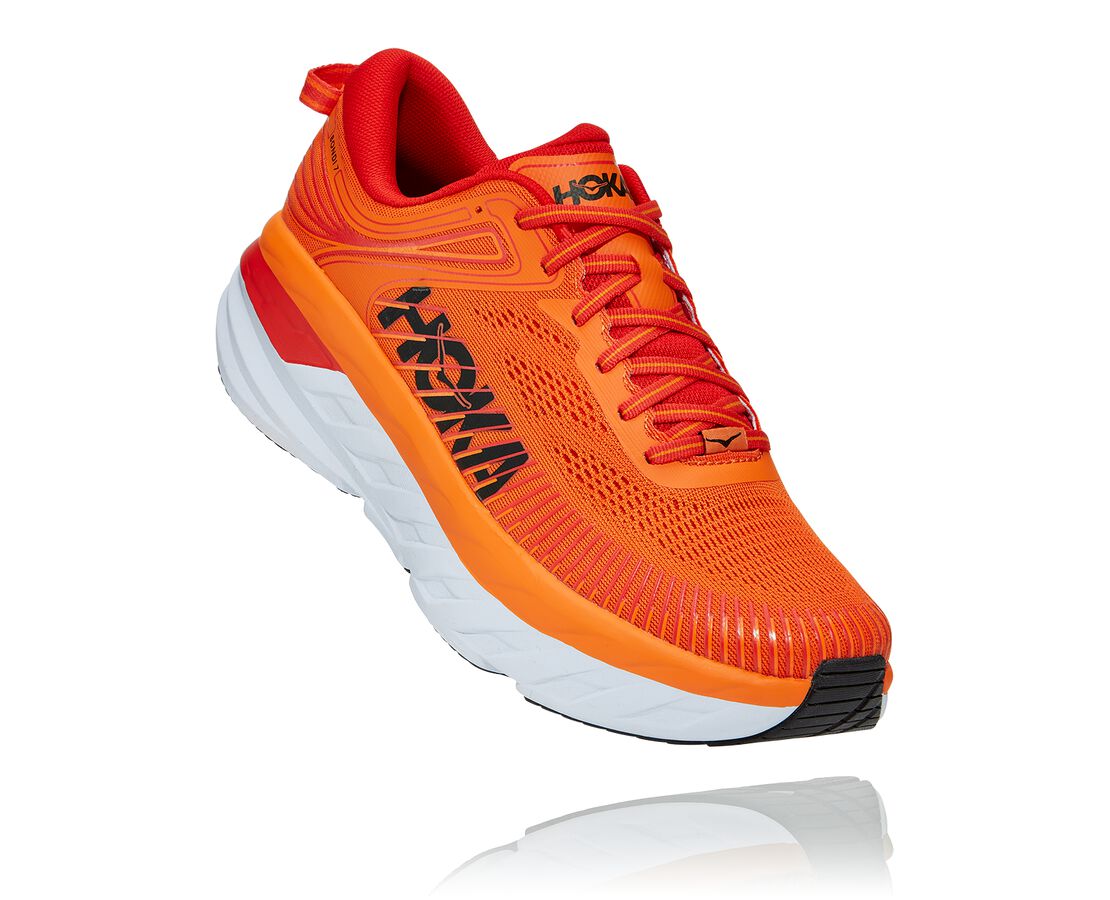 Hoka One One Bondi 7 - Sapatos Largos Homem - Laranja, EC18275